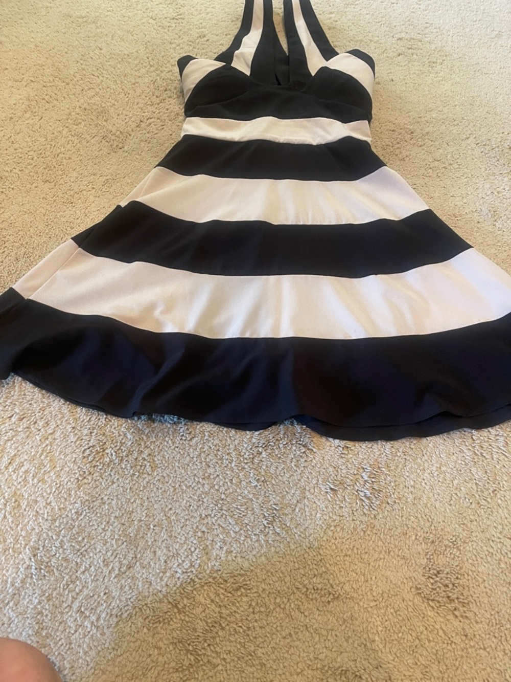 B Darlin Black and White Striped Mini Dress